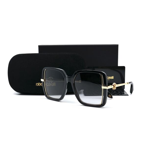 Roberto Cavalli Accessories - NEW ROBERTO CAVALLI SRC007 BLACK GOLD GREY LENS AUTHENTIC SUNGLASSES